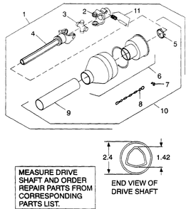 Drive Shaft - Male Half Diagram and Parts List for 484 590100 Cub Cadet Lawn Tractor